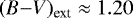 $(B{-}V)_{\textrm{ext}} \approx 1.20$