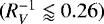 $(R_V^{-1} \lessapprox 0.26)$
