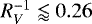 $R_V^{-1} \lessapprox 0.26$