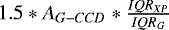 $1.5*A_{G-CCD}*\frac{IQR_{XP}}{IQR_{G}}$