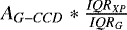 $A_{G-CCD}*\frac{IQR_{XP}}{IQR_{G}}$