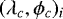 $(\mathrm{\lambda}_c,\mathrm{\phi}_c)_i$