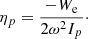 $$ \begin{aligned} \eta _{p} = \frac{-W_{\mathrm{e}}}{2\omega ^2I_{p}} \cdot \end{aligned} $$