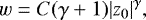 \begin{equation*}w=C (\gamma&#x002B;1) |z_0|^{\gamma}, \end{equation*}