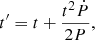 $$ \begin{aligned} t^\prime =t+\frac{t^2\dot{P}}{2P}, \end{aligned} $$