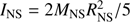 $ {I_{{\rm{NS}}}} = 2{M_{{\rm{NS}}}}R_{{\rm{NS}}}^2/5 $
