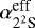${\mathrm{\alpha}}^{\textrm{eff}}_{2^2\textrm{S}}$