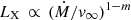 $ {{L_{\mathrm{X}}}}\,\propto\,({{\dot M}}/{{v}_{\infty}})^{1-m} $