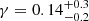 $ \gamma={0.14}^{+0.3}_{-0.2} $