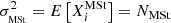 $ \sigma _{_{{\rm{MSt}}}}^2 = E\left[ {X_i^{{\rm{MSt}}}} \right] = {N_{{\rm{MSt}}}}\ $
