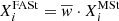 $ X^{\mathrm{FASt}}_i=\overline{w} \cdot X_i^{\mathrm{MSt}} $