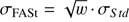 $ \sigma_{\mathrm{FASt}}=\sqrt{w} \cdot \sigma_{Std} $