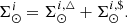 $$ \begin{aligned} \Sigma ^{i}_{\odot }=\Sigma ^{i,{\triangle }}_{\odot } + \Sigma ^{i,{\$}}_{\odot }. \end{aligned} $$