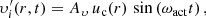 $$ \begin{aligned} \upsilon^{\prime }_{i}(r,t) = A_{\mathrm{\upsilon} } \, u_{\mathrm{c} }(r) \, \sin \left( \omega _{\mathrm{act} } t \right) , \end{aligned} $$