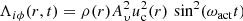 $$ \begin{aligned} \Lambda _{i \phi }(r,t) = \rho (r) A_{\mathrm{\upsilon} }^2 u_{\mathrm{c} }^2 (r) \, \sin ^{2}(\omega _{\mathrm{act} } t) \end{aligned} $$