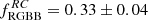 $ f^{RC}_{\mathrm{RGBB}}=0.33\pm0.04 $