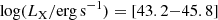$ \log (L_{\mathrm{X}}/\mathrm{erg}\,\mathrm{s}^{-1})=[43.2{-}45.8] $