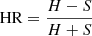 $ \mathrm{HR} = \frac{H-S}{H+S} $