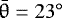 $\bar{\theta} = 23^{\circ}$