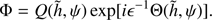 $$ \begin{aligned} \Phi = Q({\tilde{h}},\psi )\exp [i\epsilon ^{-1}\Theta ({\tilde{h}},\psi )]. \end{aligned} $$