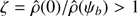 $ \zeta = \hat\rho(0)/\hat\rho(\psi_b) > 1 $