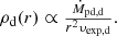 $$ \begin{array}{*{20}{c}}{{\rho _{\rm{d}}}(r) \propto \frac{{{{\dot M}_{{\rm{pd}},{\rm{d}}}}}}{{{r^2}{\upsilon _{\exp ,{\rm{d}}}}}}.}\end{array} $$