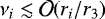 $\nu_i \lesssim \mathcal{O}(r_i/r_3)$