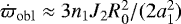 $\dot{\mathrm{\varpi}}_{\mathrm{obl}} \approx 3 n_1 J_2 R_0^2/(2a_1^2)$
