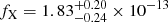$ f_{\mathrm{X}}=1.83^{+0.20}_{-0.24}\times10^{-13} $
