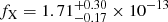 $ f_{\mathrm{X}}=1.71^{+0.30}_{-0.17}\times10^{-13} $
