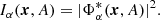 $$ \begin{aligned} I_{\alpha }(\boldsymbol{x}, A) = |\Phi ^*_\alpha (\boldsymbol{x}, A) |^2 . \end{aligned} $$