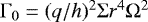 $\mathrm{\Gamma}_0 = (q/h)^2{\mathrm{\Sigma}} r^4 {\mathrm{\Omega}}^2$