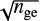 $ \sqrt{n_{{\rm ge}}} $