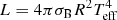 $ L = 4\pi {\sigma _{\rm{B}}}{R^2}T_{{\rm{eff}}}^4\ $