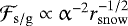 $\mathcal{F}_{\rm{s/g}} \propto \upalpha^{-2} r_{\rm{snow}}^{-1/2}$