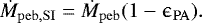\begin{equation*} \dot{M}_{\rm{peb, SI}} = \dot{M}_{\rm{peb}} (1 - \epsilon_{\rm{PA}}). \end{equation*}