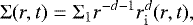 \begin{equation*}\UpSigma (r, t) = \Sigma_{1} r^{-d-1} r_{\rm{i}}^{d} (r, t), \end{equation*}
