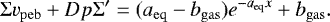 \begin{equation*}\UpSigma {v}_{\mathrm{peb}} +D_{\rm}{p} \UpSigma&#x0027; = (a_{\mathrm{eq}} -b_{\mathrm{gas}}) e^{-a_{\mathrm{eq}}x} +b_{\mathrm{gas}}. \end{equation*}
