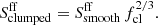 $$ \begin{aligned} S_{\rm clumped}^\mathrm{ff} = S_{\rm smooth}^\mathrm{ff}\,f_{\rm cl}^{2/3}. \end{aligned} $$