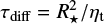 $ \tau_{\rm diff} = R^{2}_{\star}/\eta_{\rm t} $