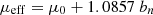 $$ \begin{aligned} \mu _\mathrm{eff} =\mu _0+1.0857~b_n \end{aligned} $$