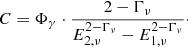 $$ \begin{aligned} C = \Phi _\gamma \cdot \dfrac{2 - \Gamma _\nu }{E_{2,\nu }^{2-\Gamma _\nu } - E_{1,\nu }^{2-\Gamma _\nu }}\cdot \end{aligned} $$