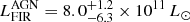 $ L_{\mathrm{FIR}}^{\mathrm{AGN}}=8.0^{+1.2}_{-6.3}\times10^{11}\,L_{\odot} $