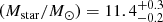 $ (M_{\mathrm{star}}/{M_{\odot}})=11.4^{+0.3}_{-0.2} $