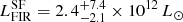 $ L_{\mathrm{FIR}}^{\mathrm{SF}}=2.4^{+7.4}_{-2.1}\times10^{12}\,L_{\odot} $