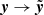 $ \boldsymbol{\mathit{y}} \rightarrow \tilde{\boldsymbol{\mathit{y}}} $