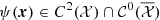 $ \psi(\boldsymbol{x}) \in C^2({\mathcal{X}}) \cap {\mathcal{C}}^0(\overline{\mathcal{X}}) $