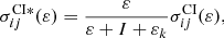 $$ \begin{aligned} \sigma _{ij}^{\mathrm{CI*} }(\varepsilon ) = \frac{\varepsilon }{\varepsilon + I + \varepsilon _{k}} \sigma _{ij}^{\mathrm{CI} }(\varepsilon ), \end{aligned} $$