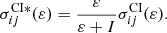 $$ \begin{aligned} \sigma _{ij}^{\mathrm{CI*} }(\varepsilon ) = \frac{\varepsilon }{\varepsilon + I} \sigma _{ij}^{\mathrm{CI} }(\varepsilon ). \end{aligned} $$