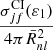 $ \frac{\sigma _{jf}^{\mathrm{CI} }(\varepsilon _1)}{4\pi \bar{R}_{nl}^2} $
